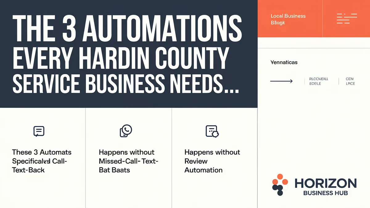 The 3 Automations Every Hardin County Service Business Needs Before Year 3
