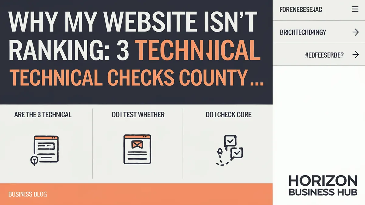 Why My Website Isn't Ranking: 3 Technical Checks Hardin County Shops Miss