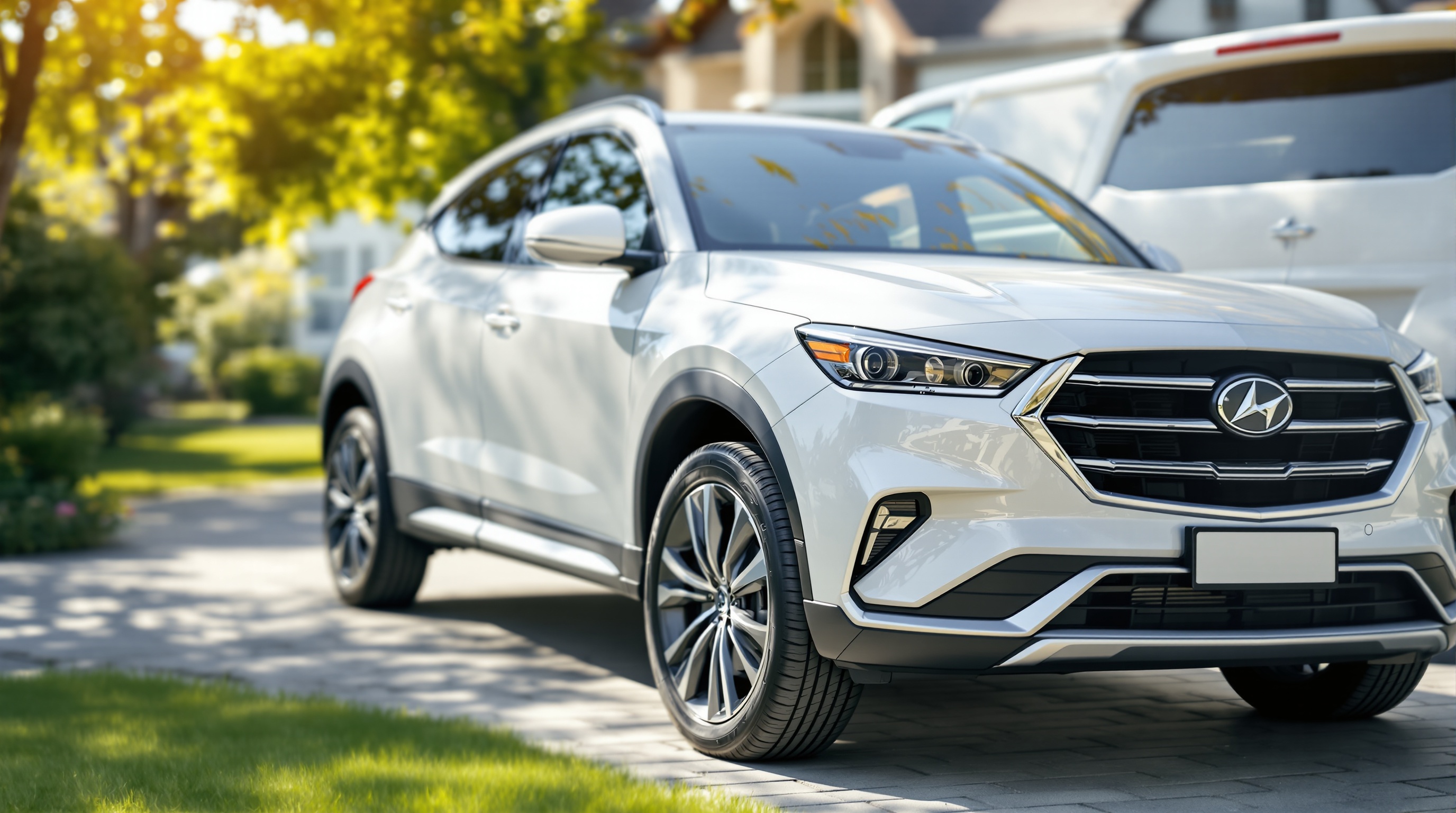 Gleaming detailed white SUV