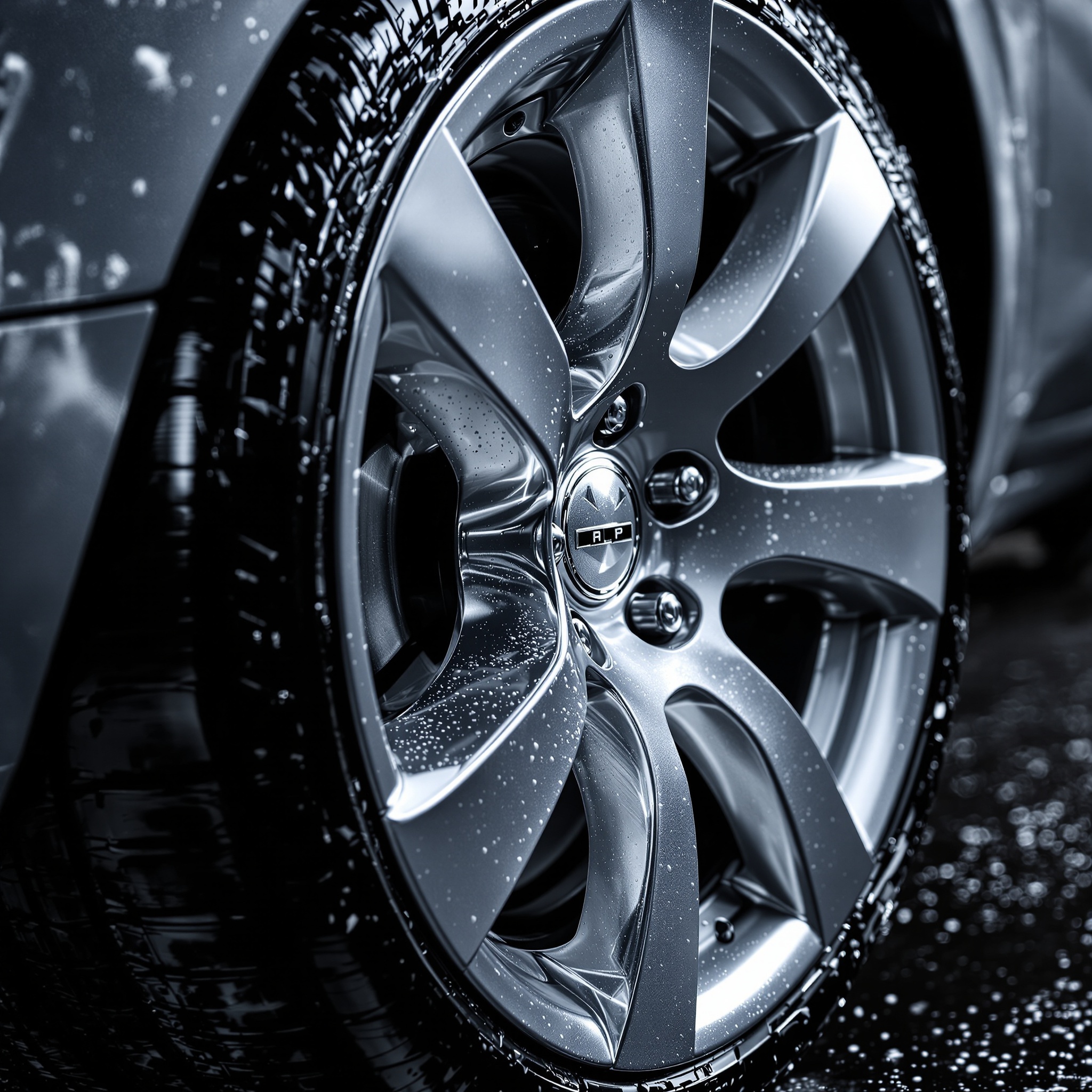 Clean shiny alloy wheel